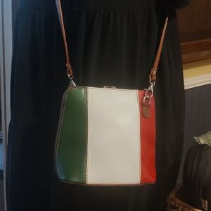 Made in Italy - Vera Pelle Tricolor Leather Crossbody Bag